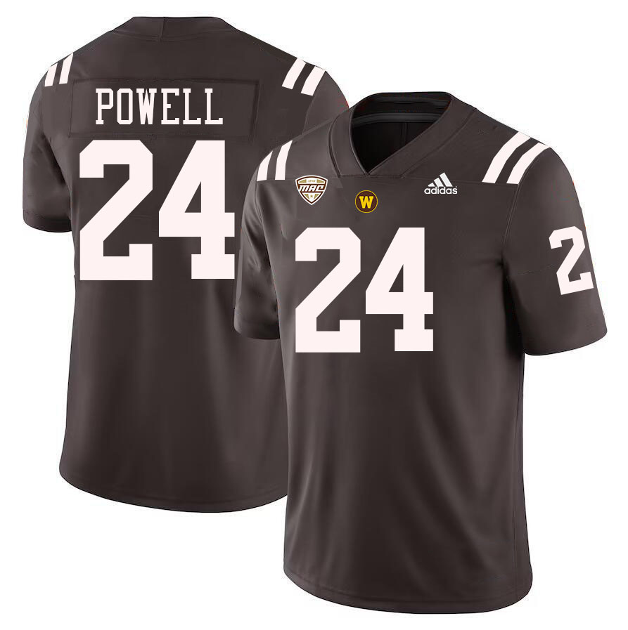 #24 Cameron Powell Western Michigan Broncos College Football Jerseys Stitched-Brown